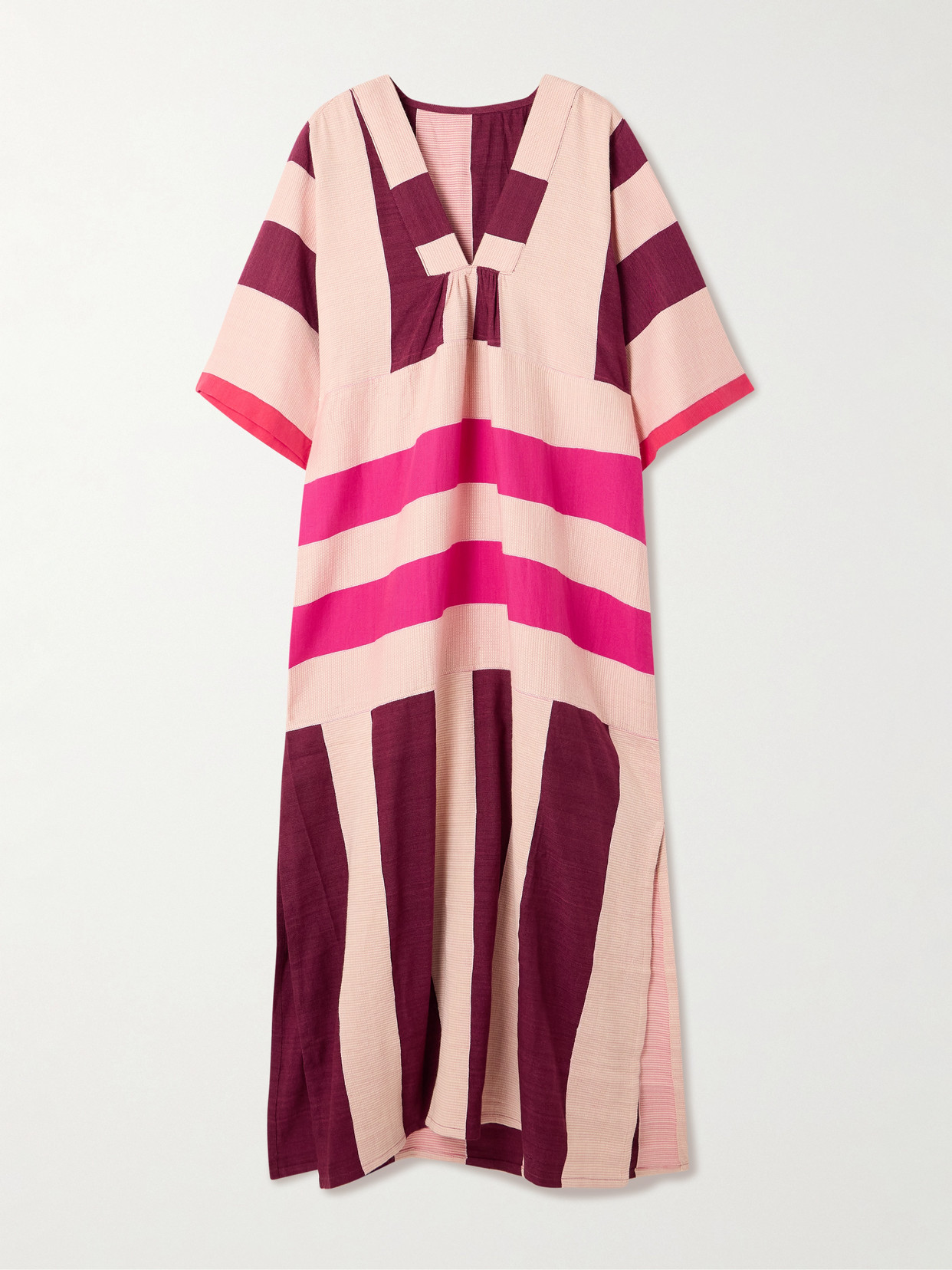 Lemlem Edna Paneled Cotton Maxi Dress In Pink