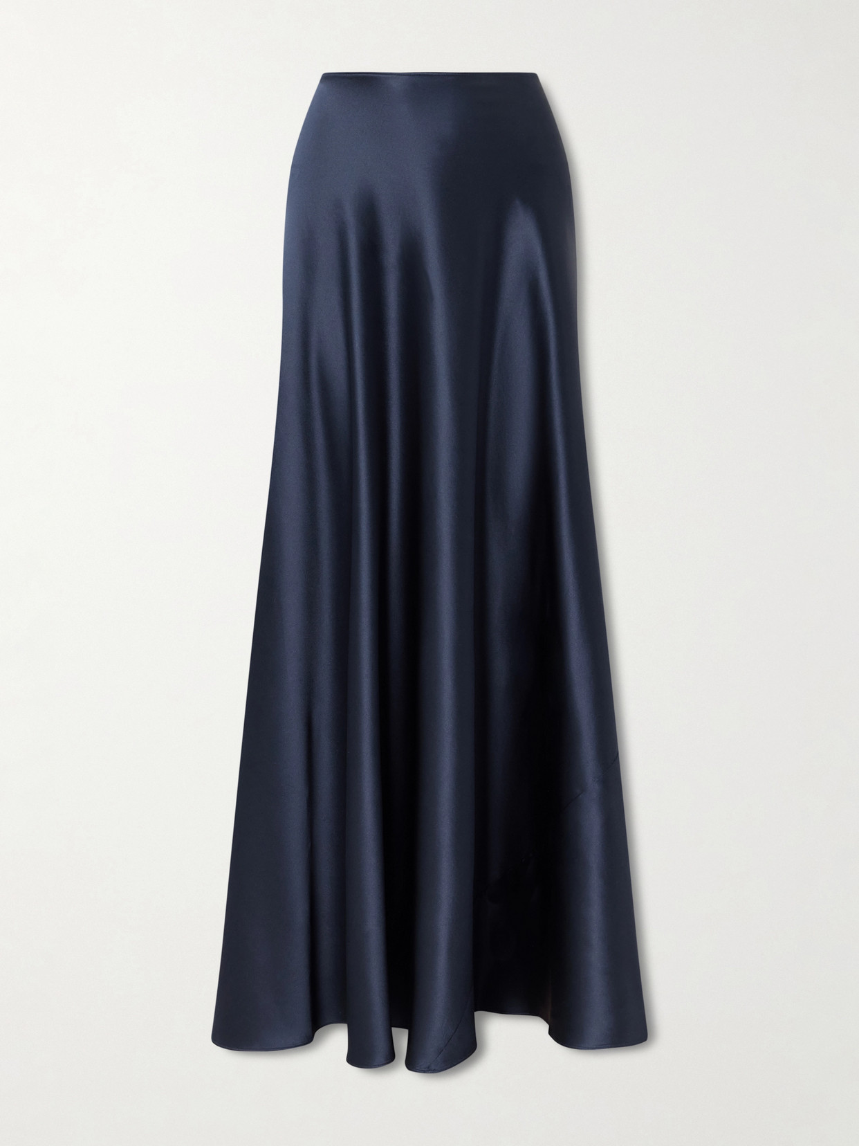 Heirlome Antonia Silk-satin Maxi Skirt In Blue