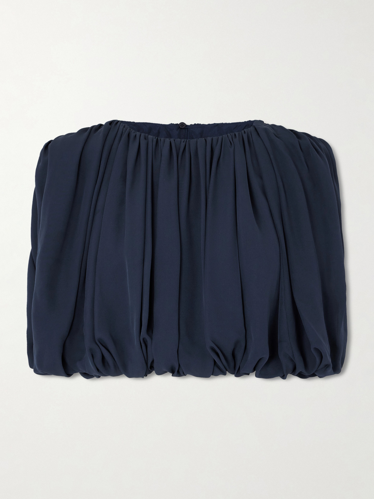Heirlome Penelope Pleated Silk-crepe Top In Blue