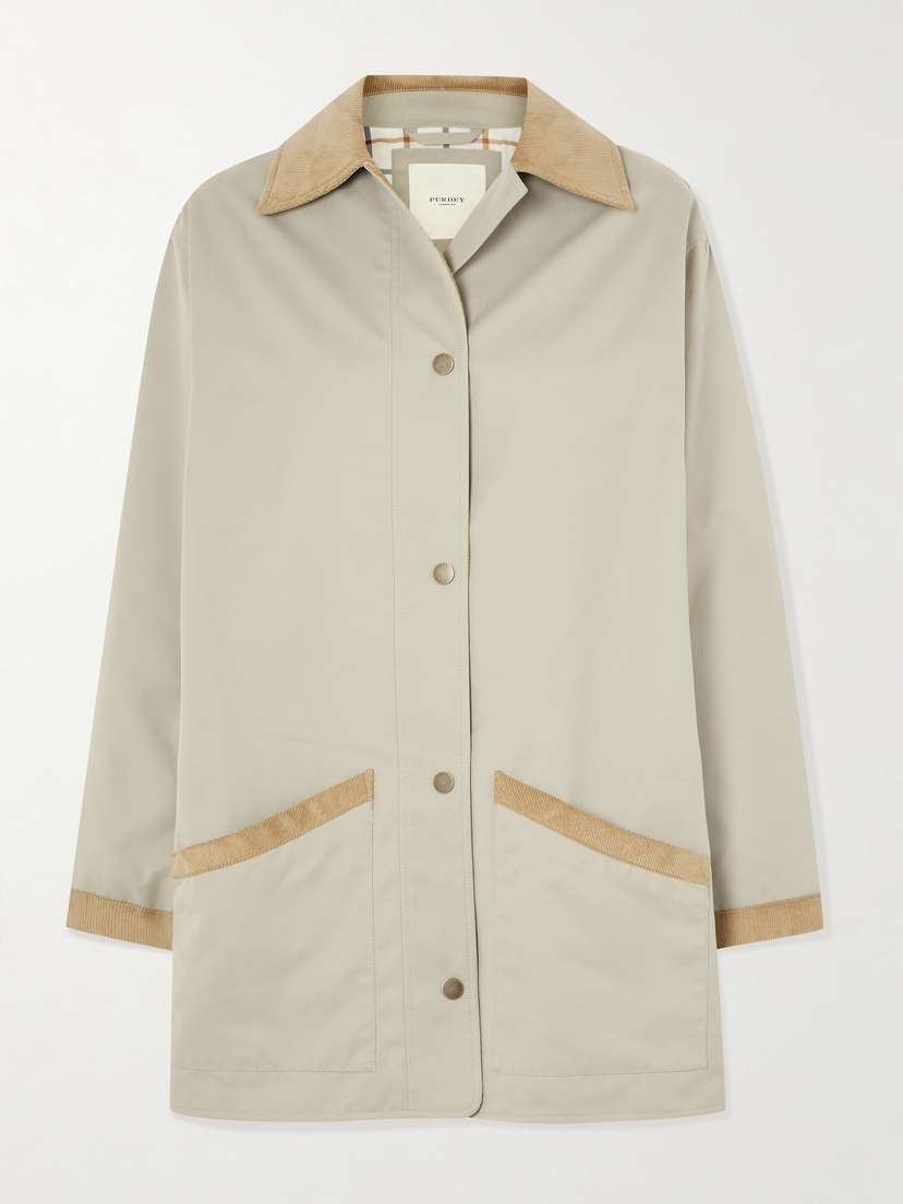 Purdey Vita Clipper Corduroy-trimmed Shell Jacket