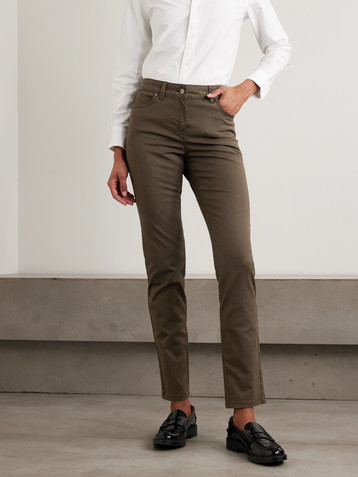 Purdey Stretch-cotton, TENCEL™ and silk-blend twill skinny pants