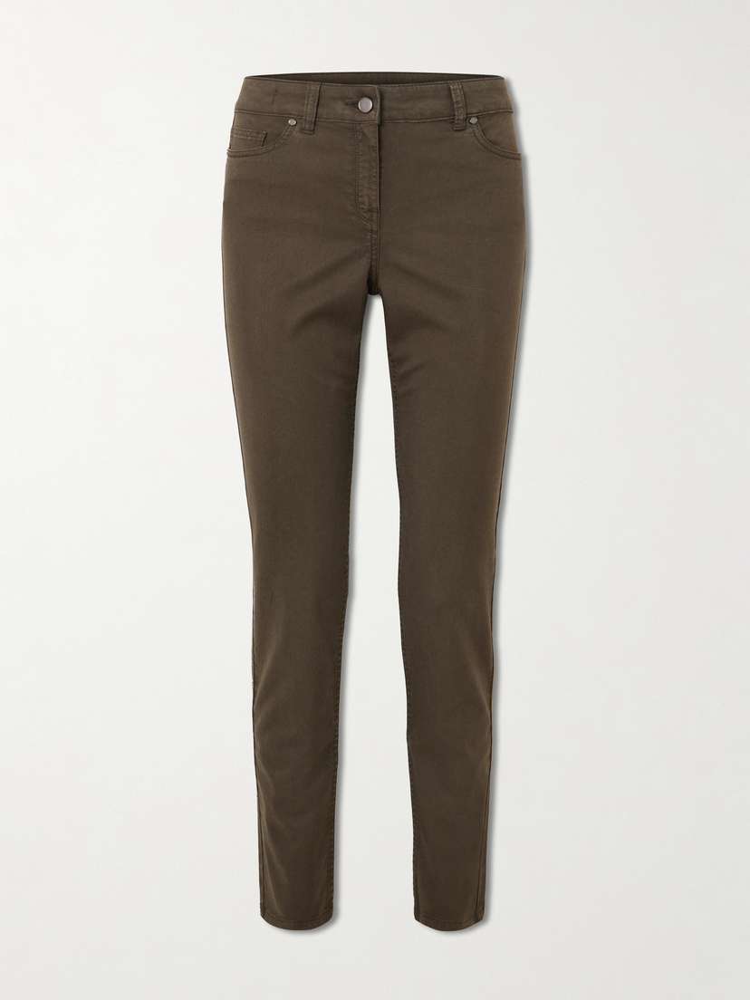 Purdey Stretch-cotton, Tencel™ And Silk-blend Twill Skinny Pants