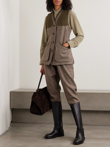 Purdey Checked wool-tweed vest