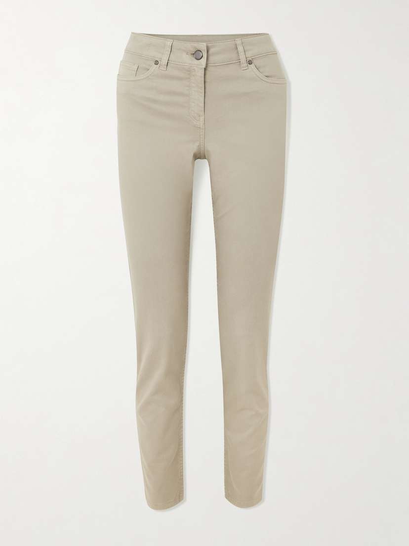 Purdey Stretch-cotton, Tencel™ And Silk-blend Twill Skinny-leg Pants