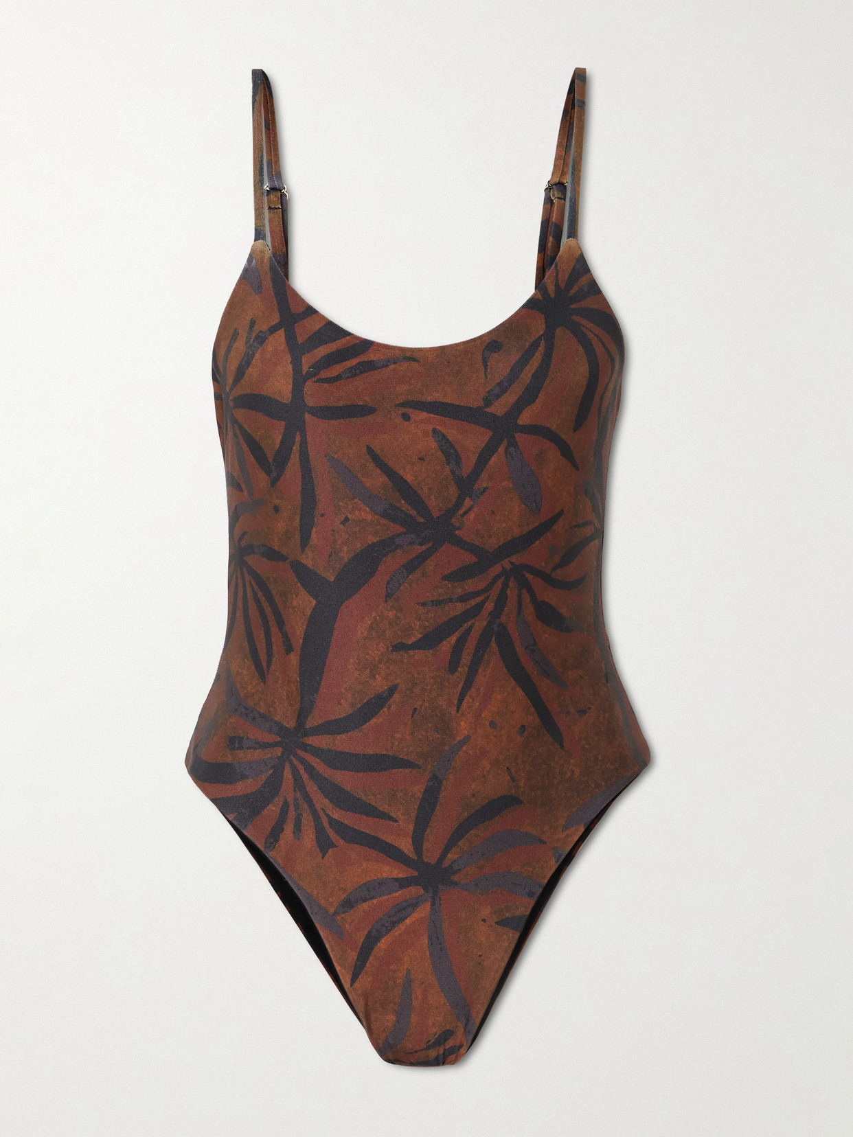 Sara Cristina Ocean Printed Swimsuit In Brown