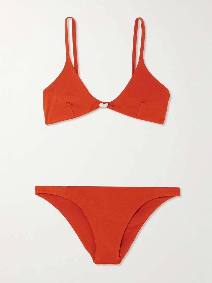 SARA CRISTINA Luna Pearl-embellished Bikini