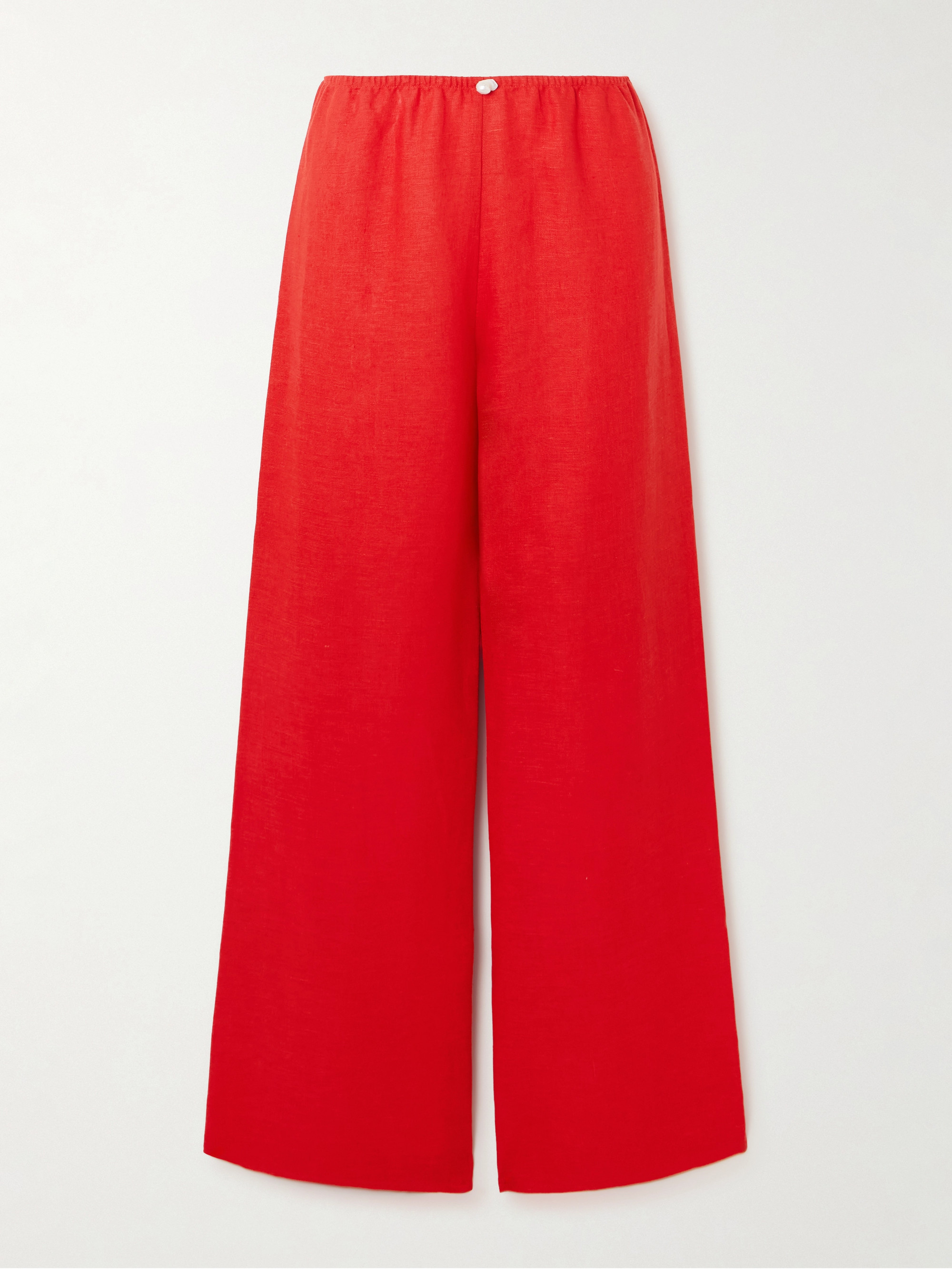 SARA CRISTINA Playa pearl-embellished linen pants