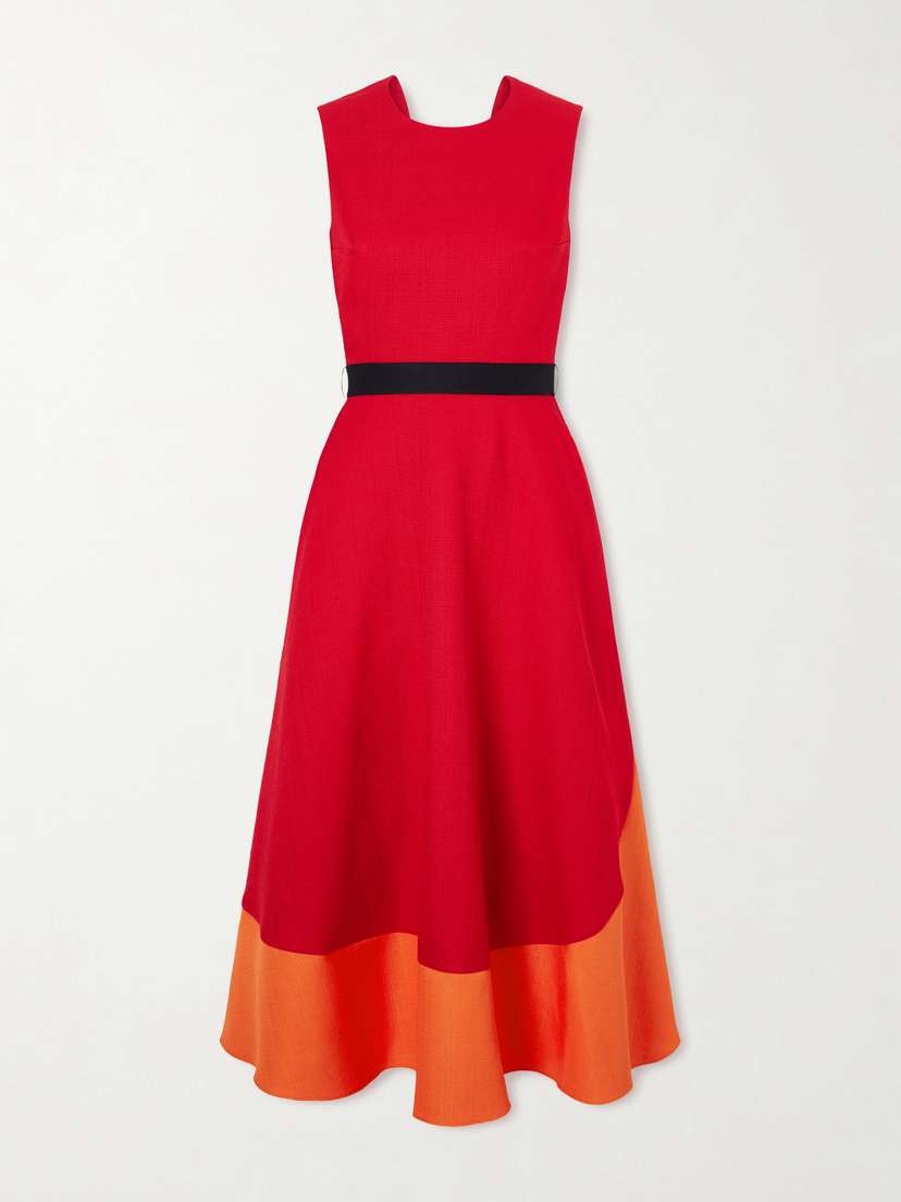 Roksanda Mire Belted Woven Midi Dress