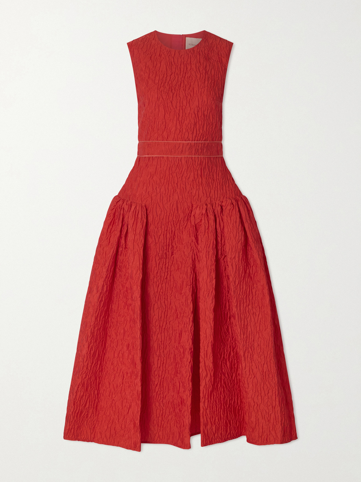 Roksanda Aya Cloqué Midi Dress In Red