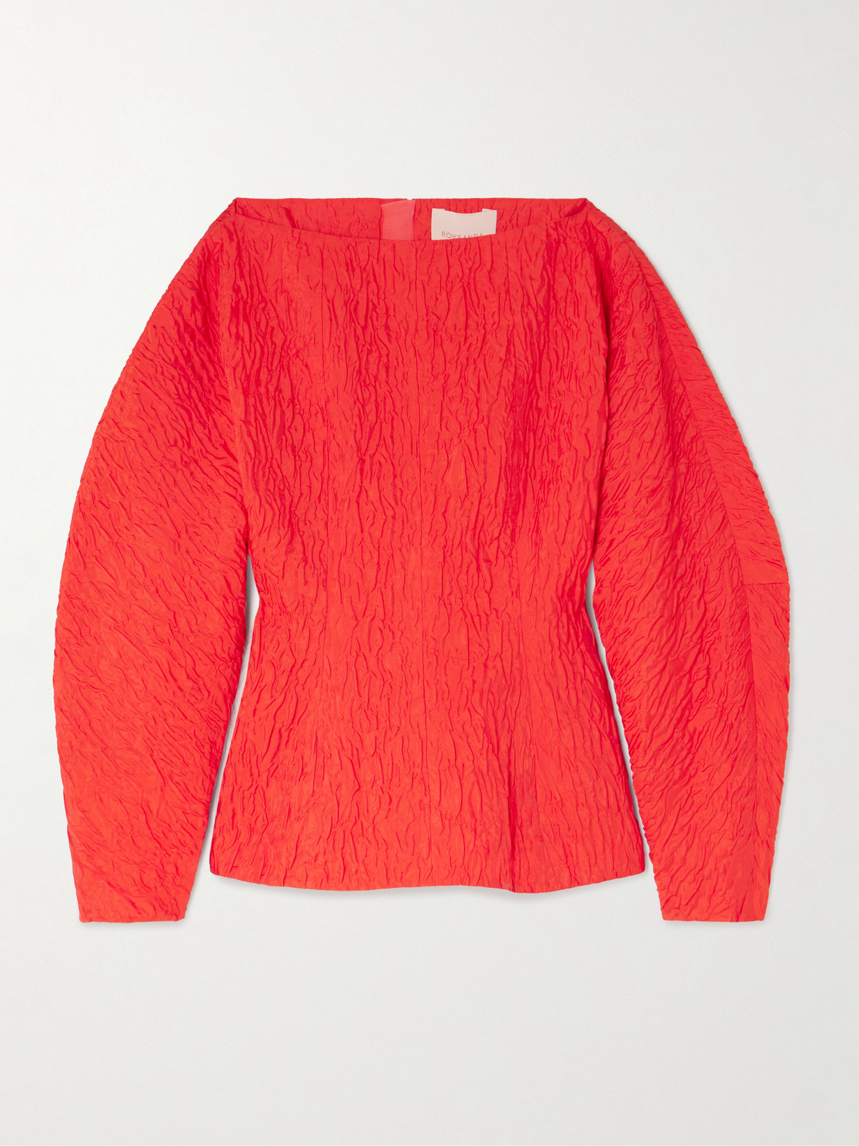 Roksanda Eni Cropped Satin-cloqué Top In Red