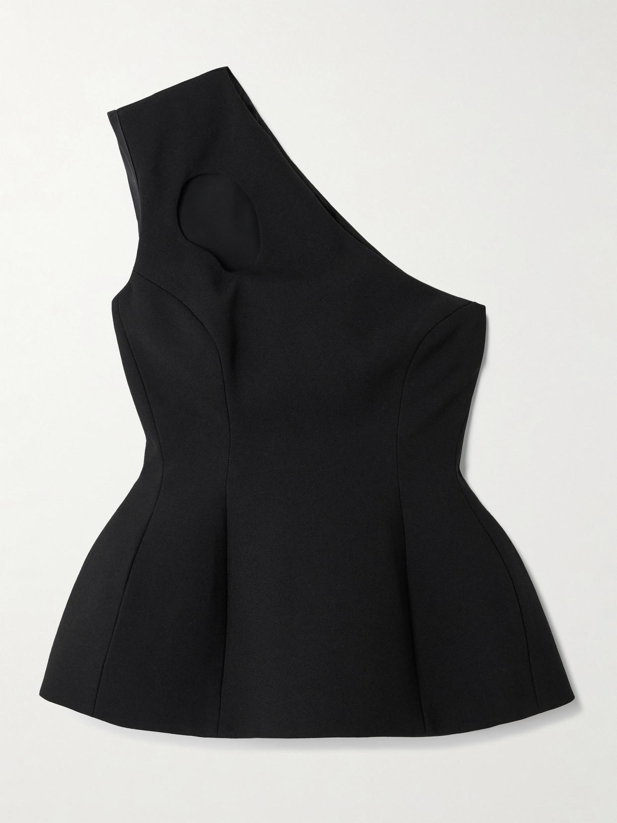 Roksanda Vala One-shoulder Cutout Crepe Top In Black