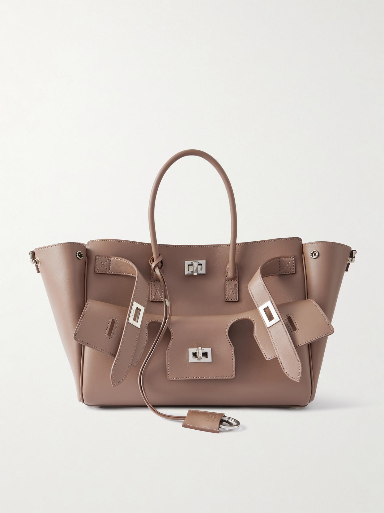 Balenciaga Bel Air Small Leather Tote In Brown