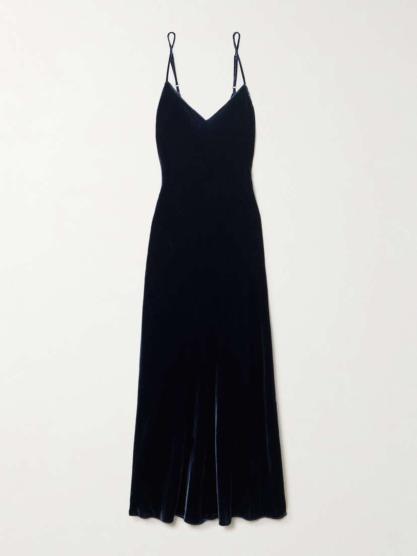 Olivia von Halle Garbo Silk-velvet Nightdress