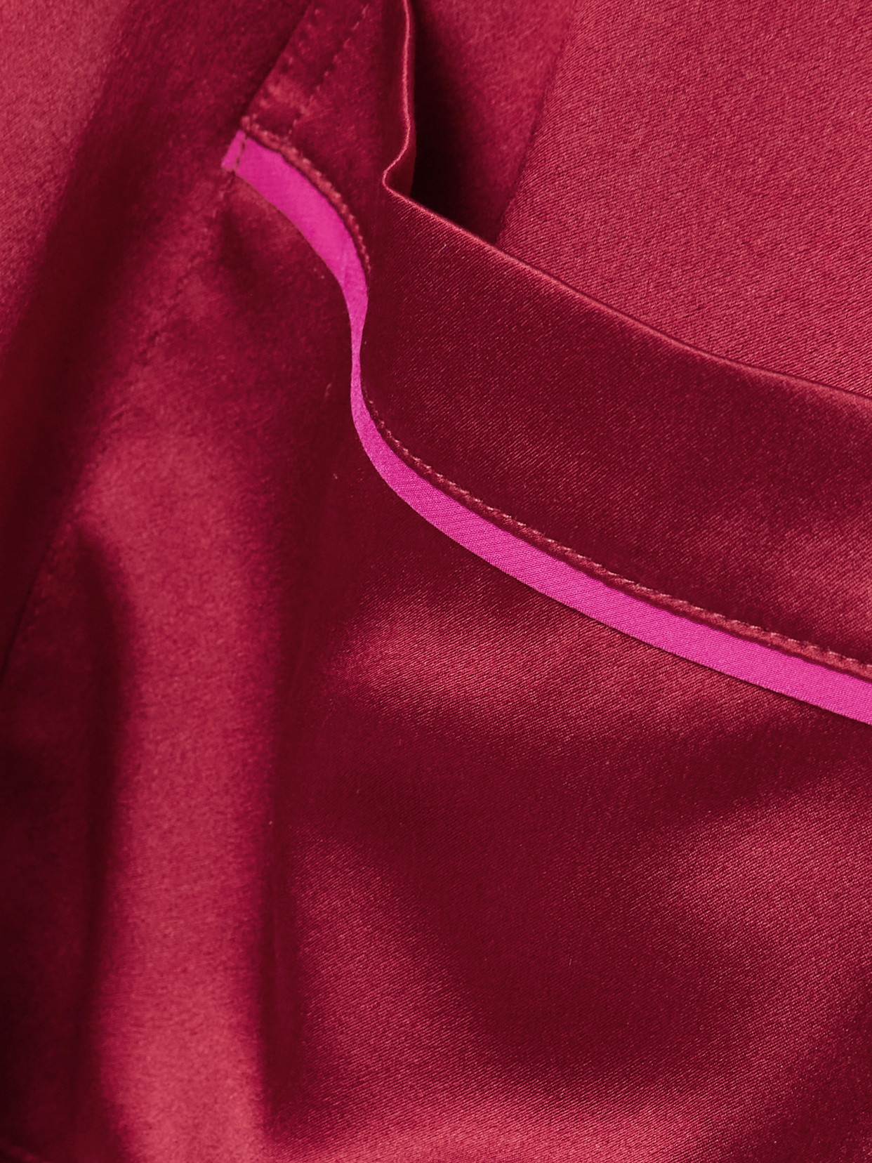 Olivia Von Halle Yves Silk-satin Pajama Set In Burgundy