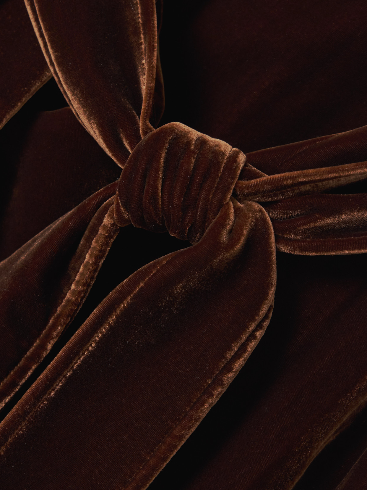 Olivia Von Halle Jagger Velvet Pajama Set In Brown