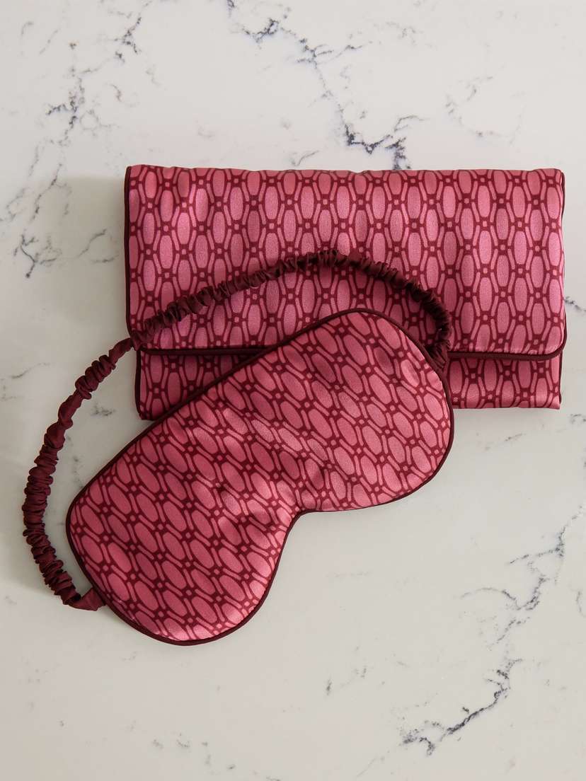 Olivia von Halle Audrey Printed Silk-satin Eye Mask