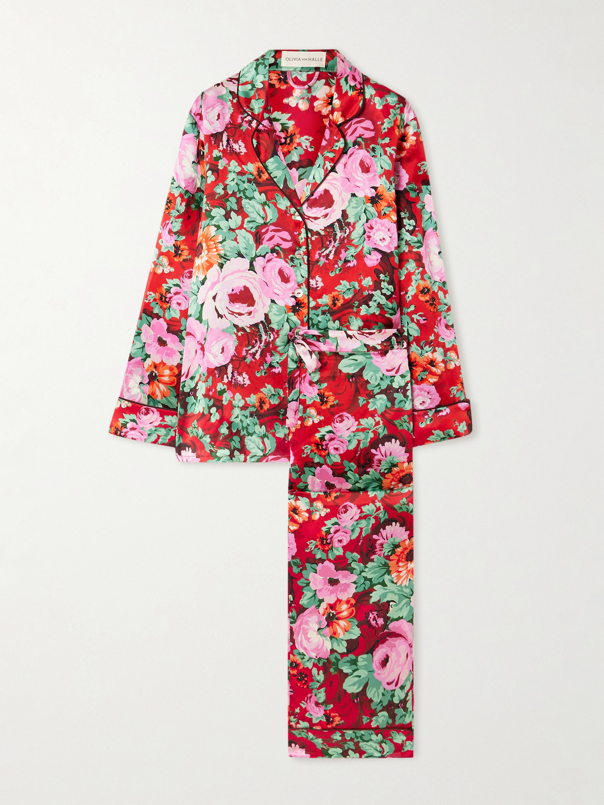 Olivia Von Halle Womens Moulin Lila Floral-print Silk Pyjama Set In Multi