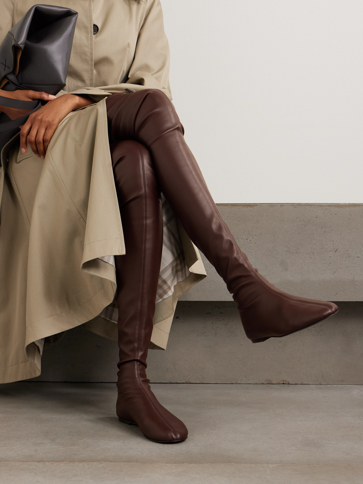 Proenza Schouler Tee Over-the-knee Boots In Burgundy