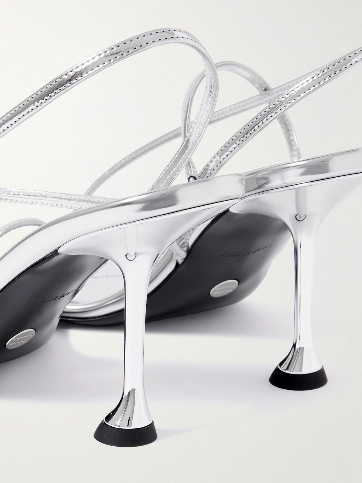 Tee Mirrored-Leather Slingback