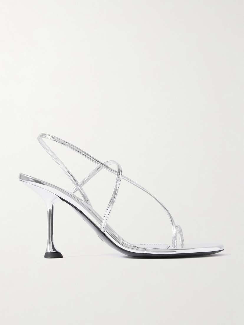 Proenza Schouler Tee Mirrored-leather Slingback Sandals