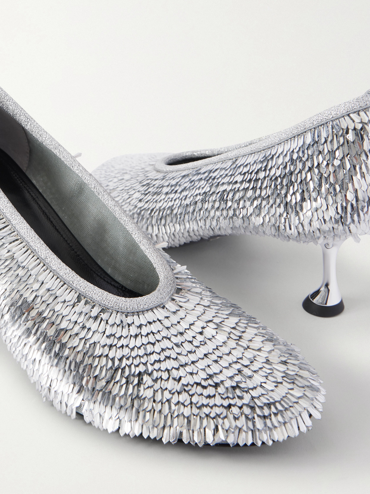 Proenza Schouler Tee Sequined Mesh Pumps In White