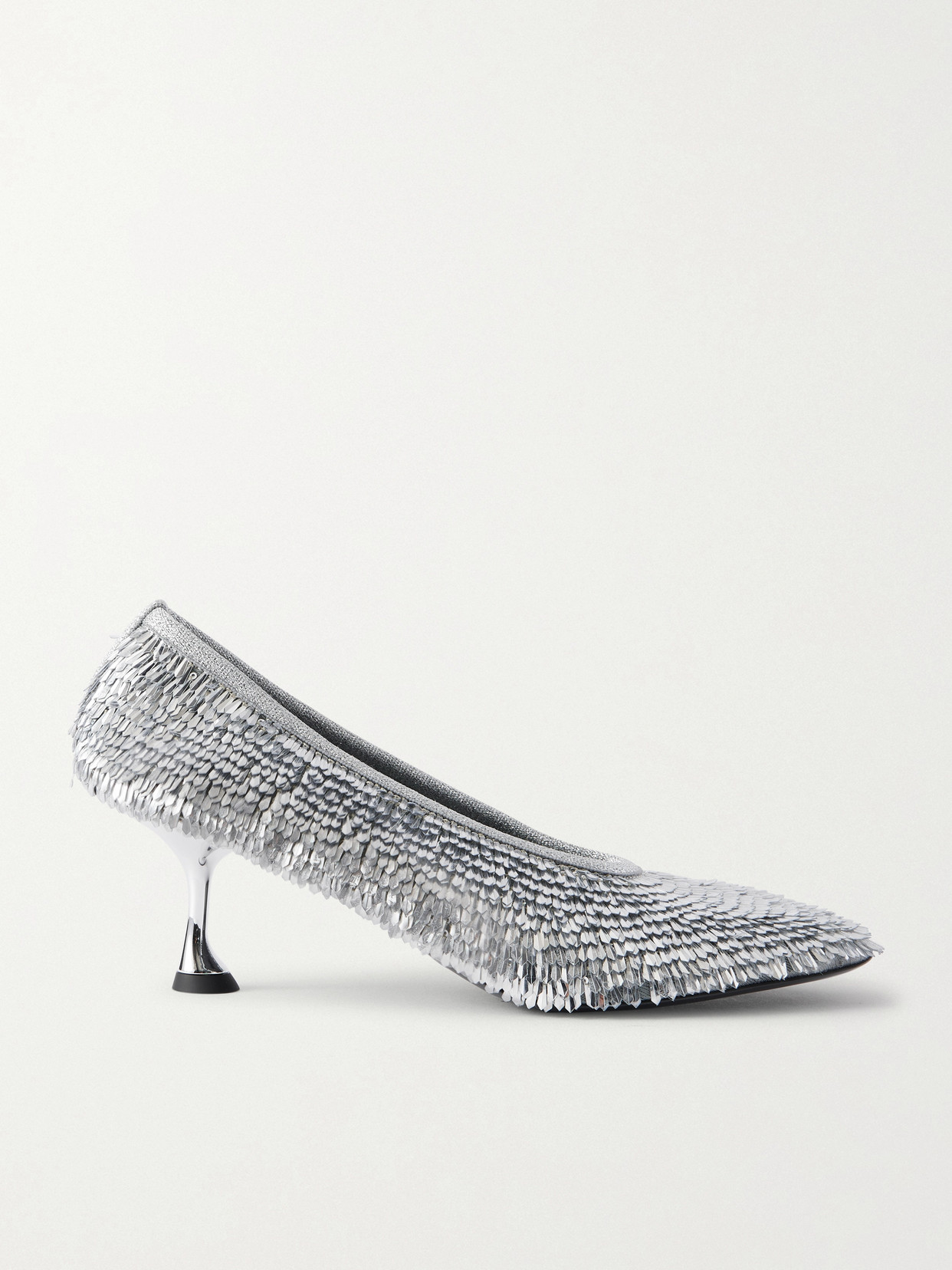 Proenza Schouler Tee Sequined Mesh Pumps In White