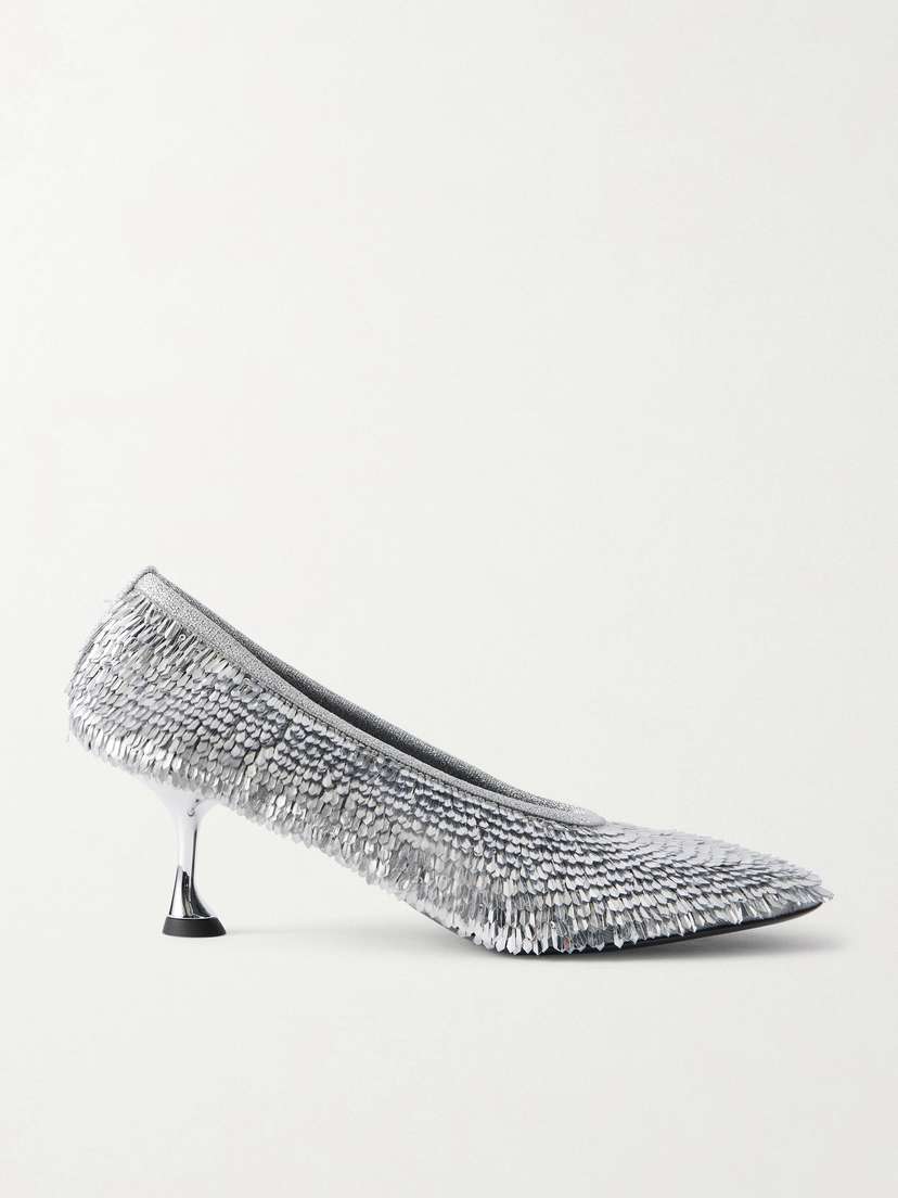Proenza Schouler Tee Sequined Mesh Pumps