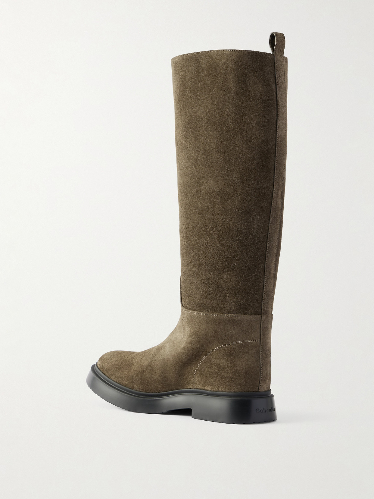 Proenza Schouler Bank Suede Knee Boots In Green