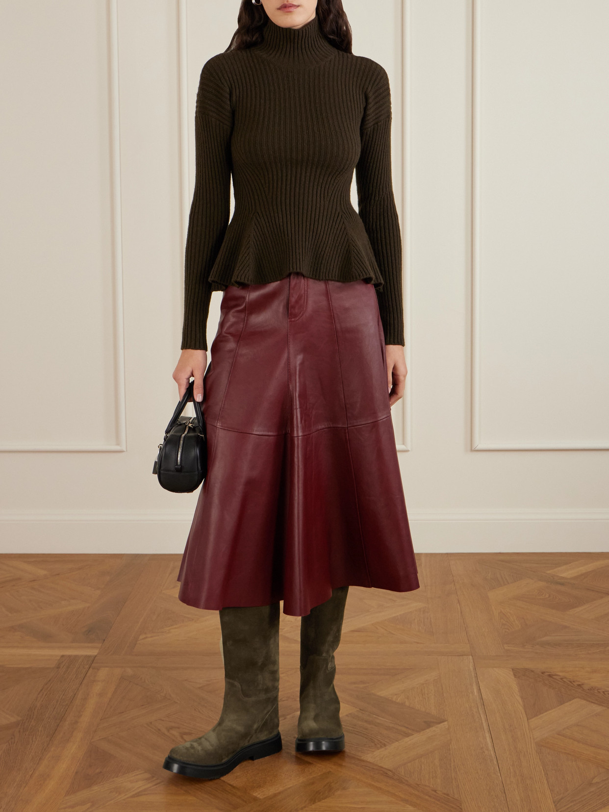 Proenza Schouler Bank Suede Knee Boots In Green