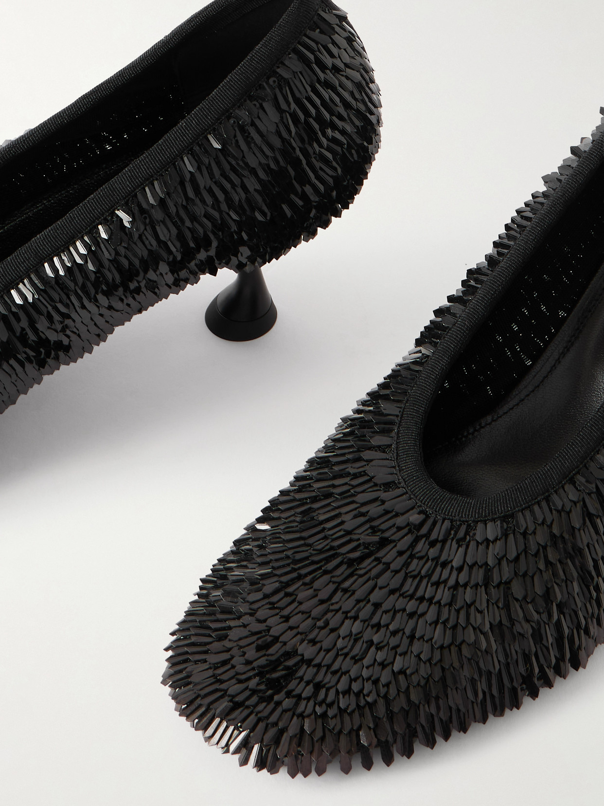 Proenza Schouler Tee Sequined Mesh Pumps In Black