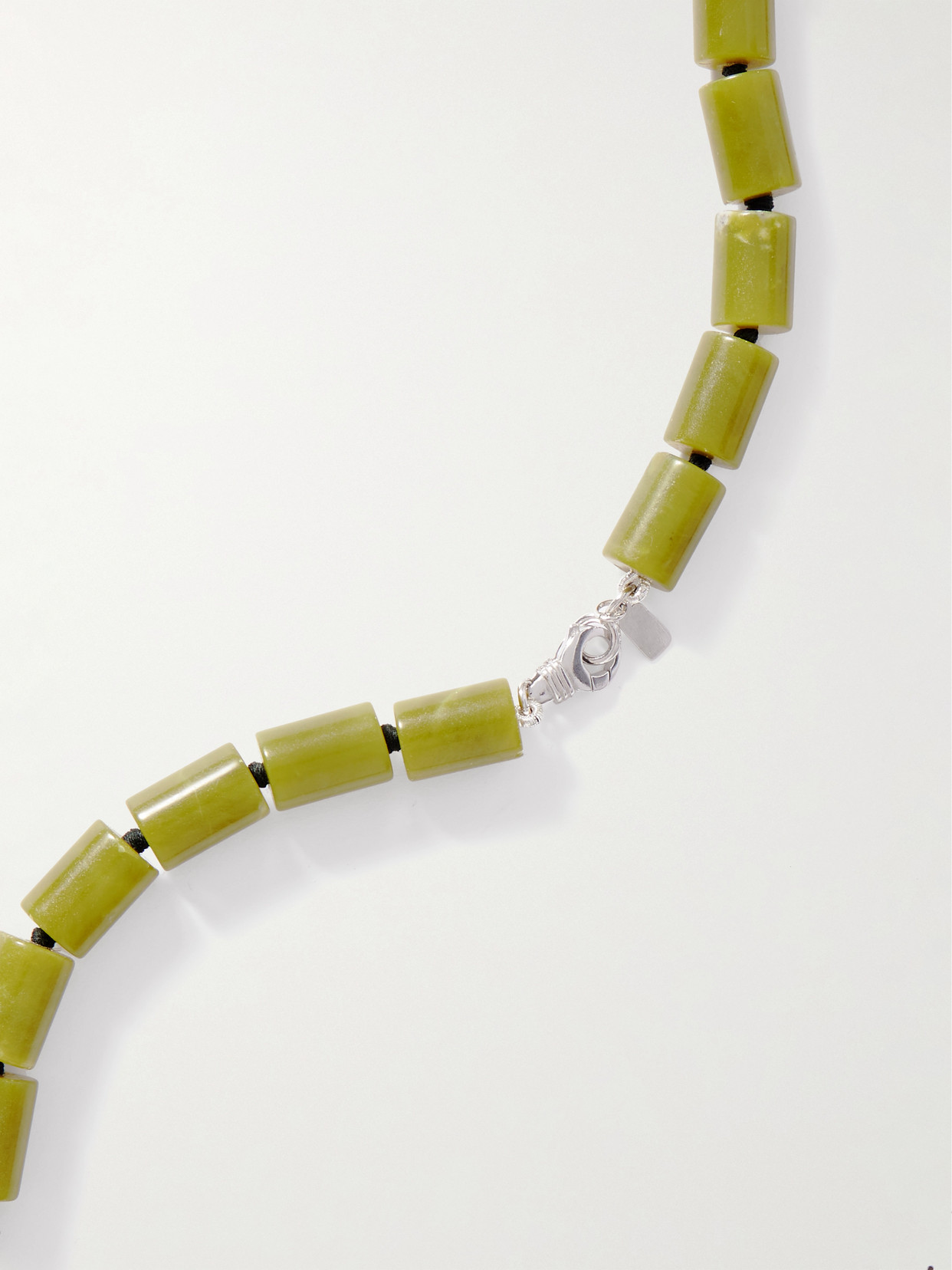 Le Sundial Édith Silver Jade Necklace In Green