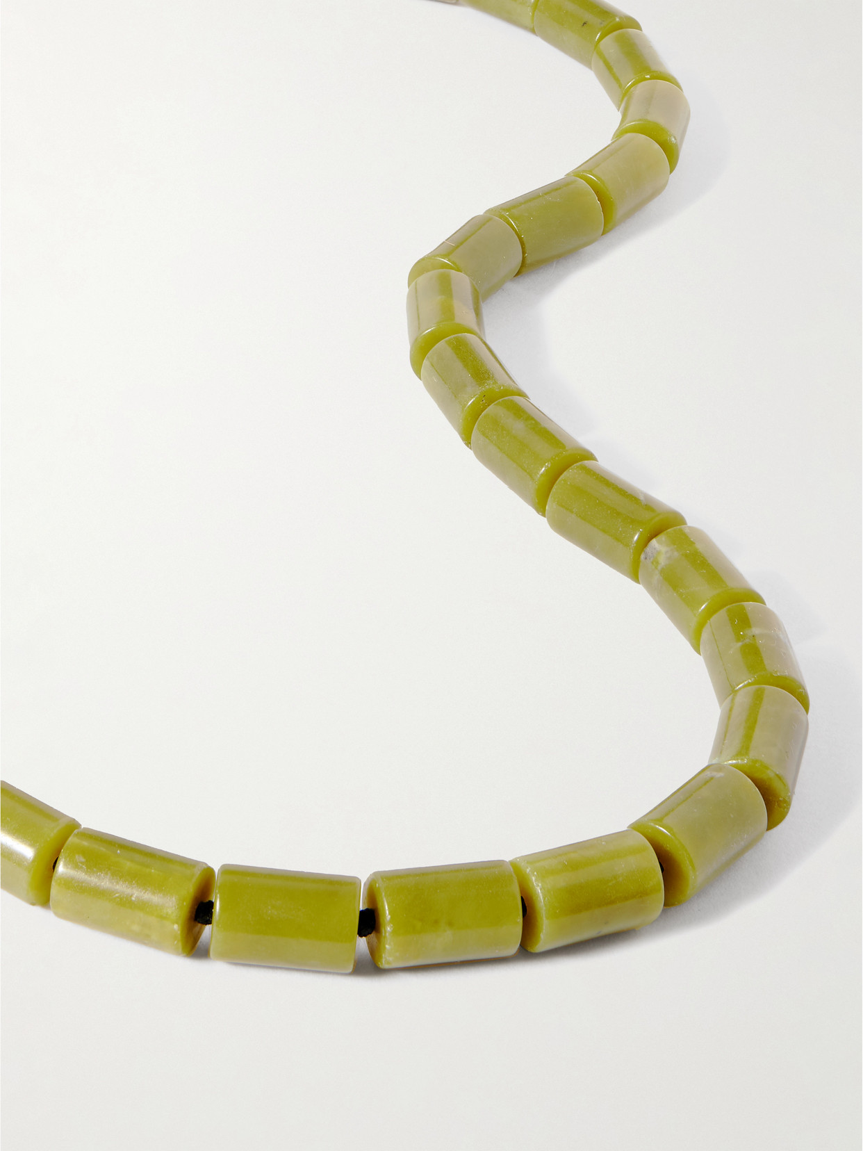 Le Sundial Édith Silver Jade Necklace In Green
