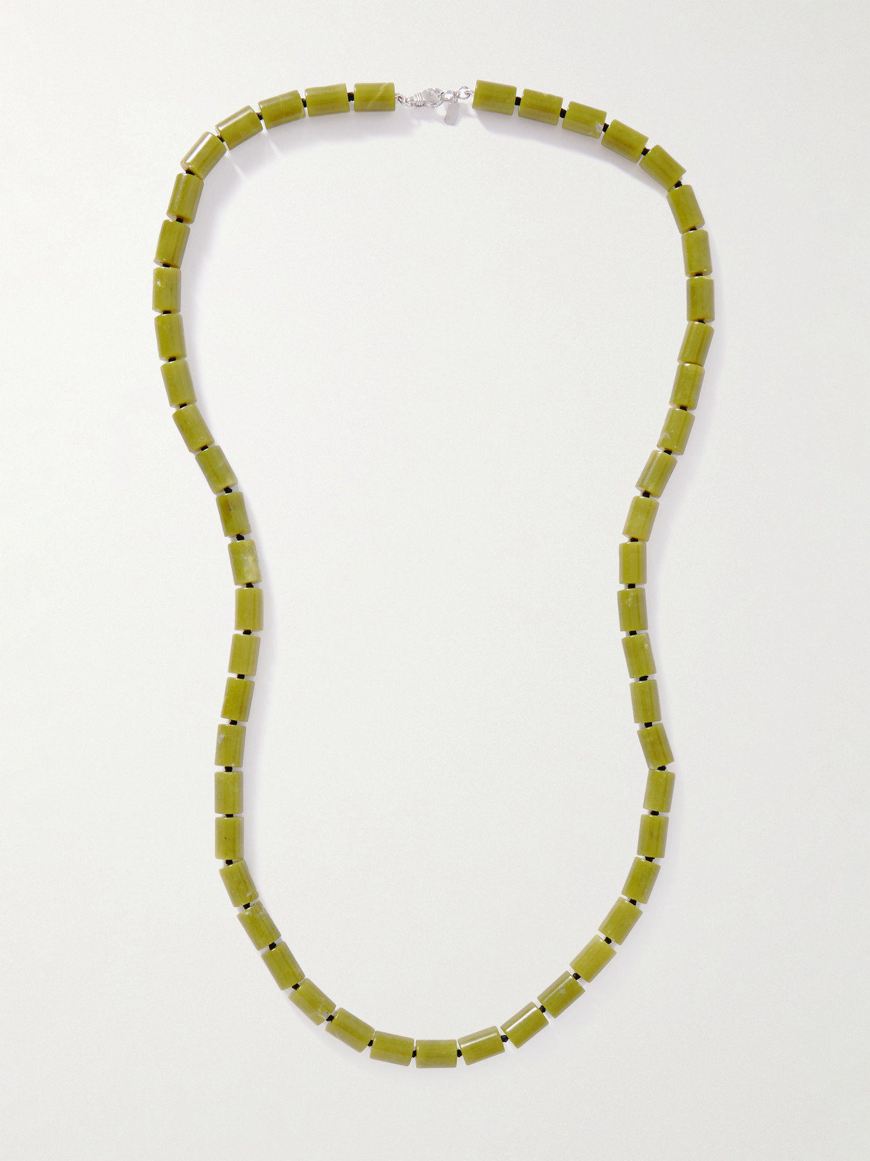 Le Sundial Édith Silver Jade Necklace In Green