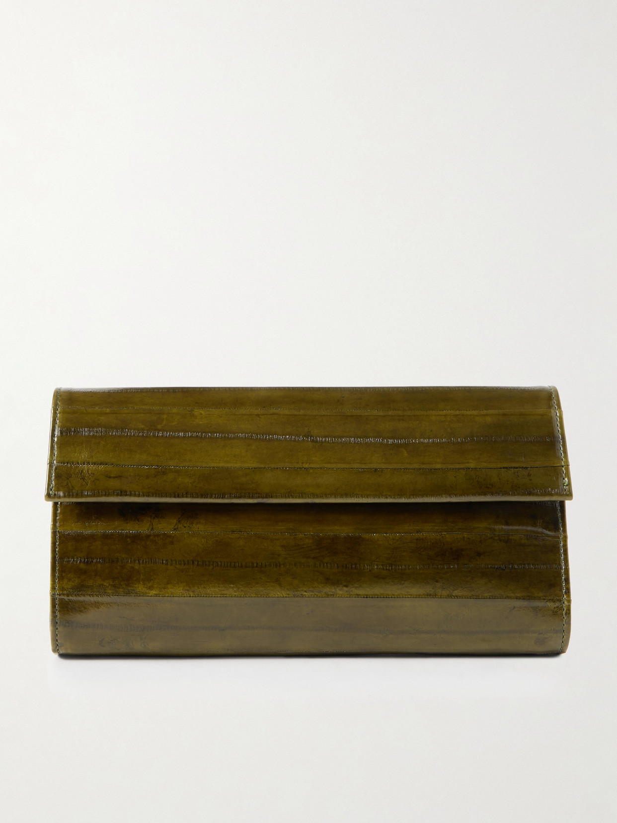 Le Sundial Lydia Leather Clutch In Green