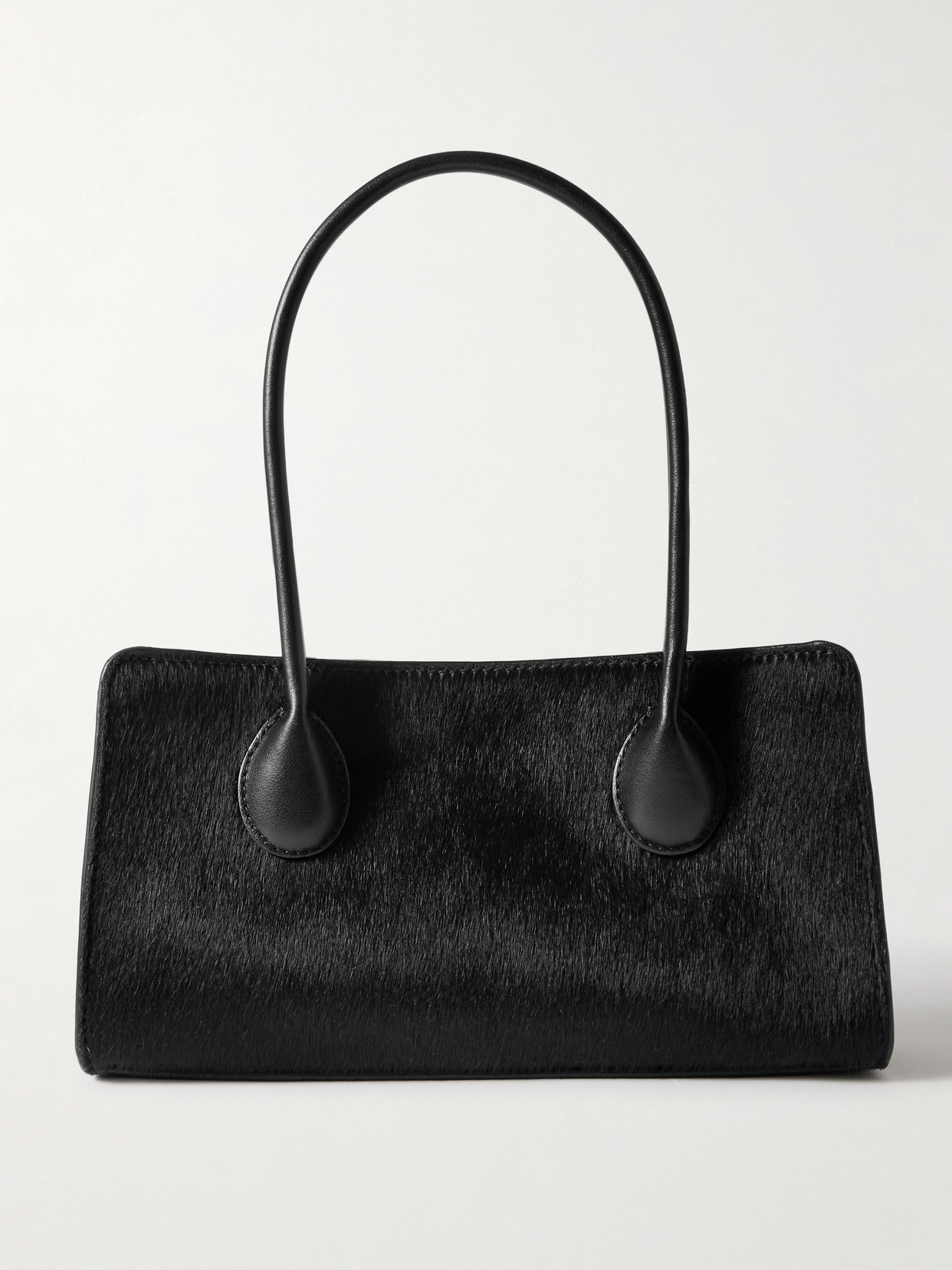 Lie Studio The Lou Calf Hair Shoulder Bag In Black