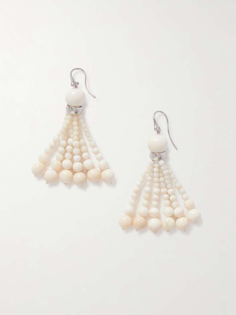 Le Sundial Venice Opera Silver Stone Earrings