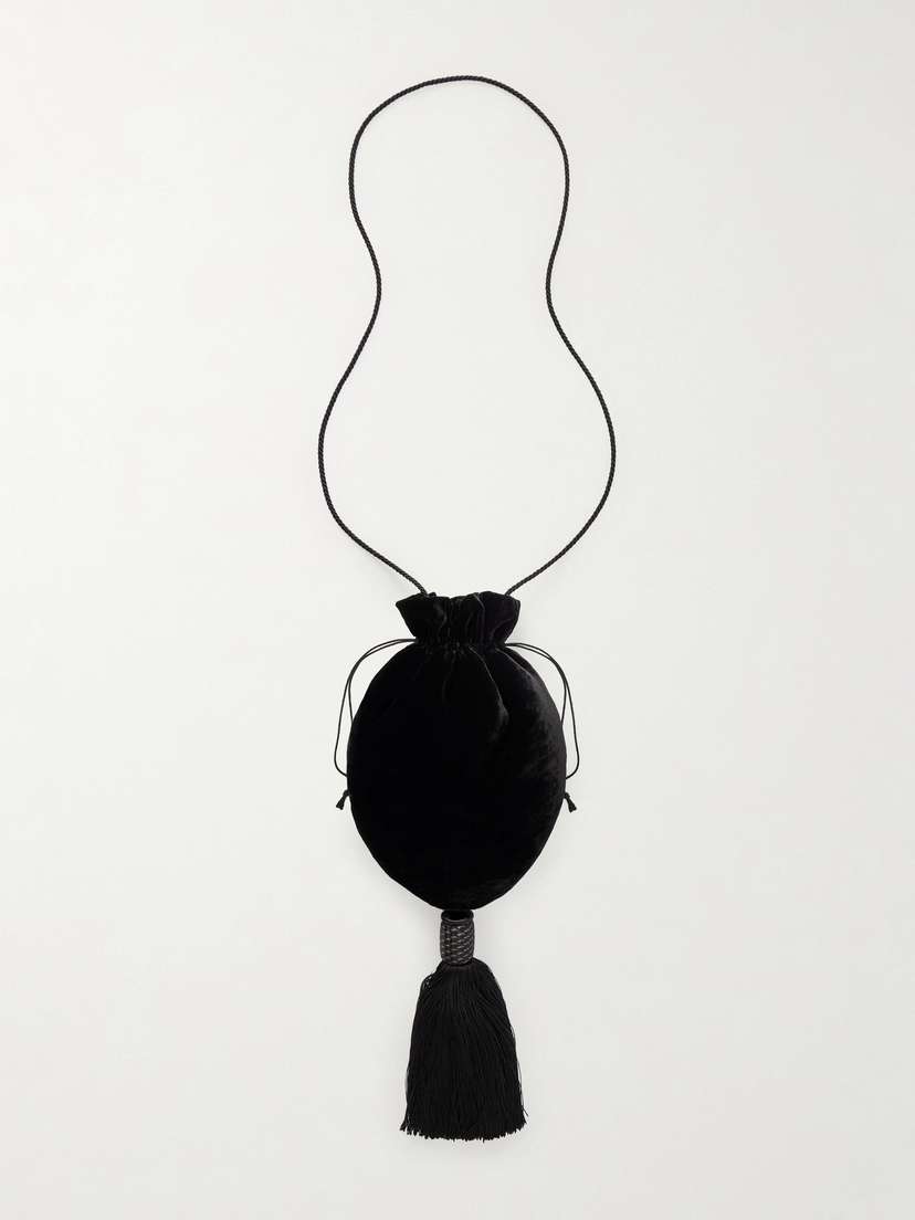 Le Sundial Lee Tasseled Velvet Shoulder Bag