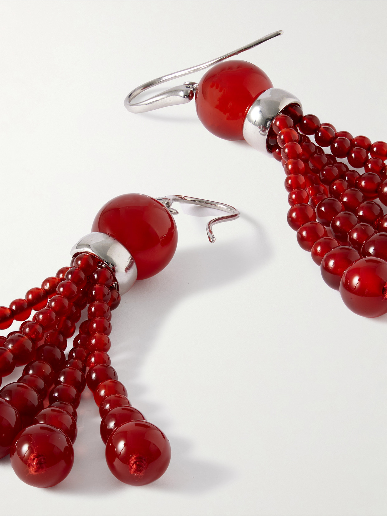 Le Sundial Venice Opera Tasselled Carnelian Earrings In Red
