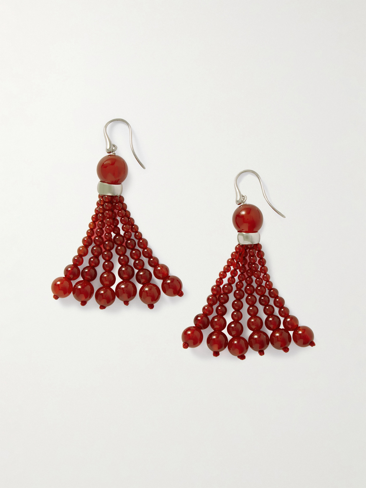 Le Sundial Venice Opera Tasselled Carnelian Earrings In Red