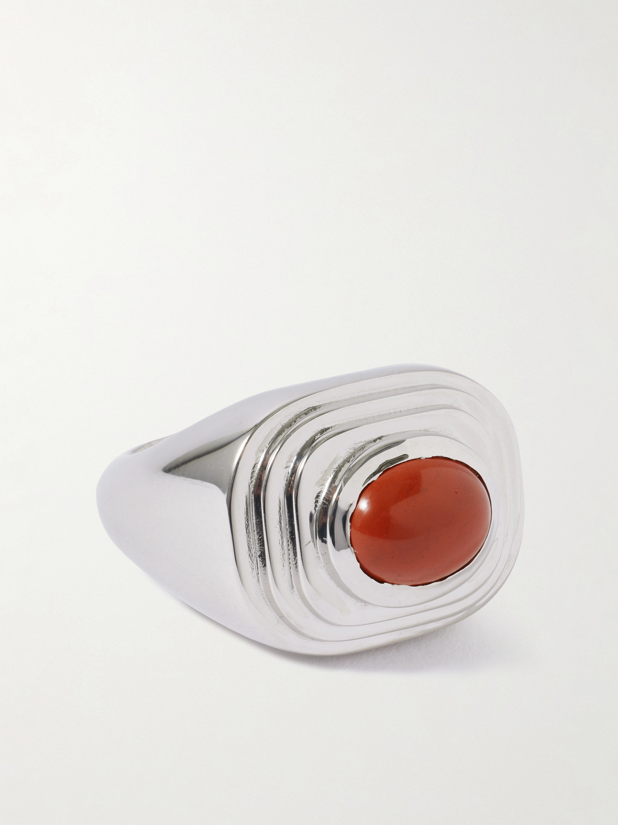 Le Sundial The Deco Silver Jasper Ring