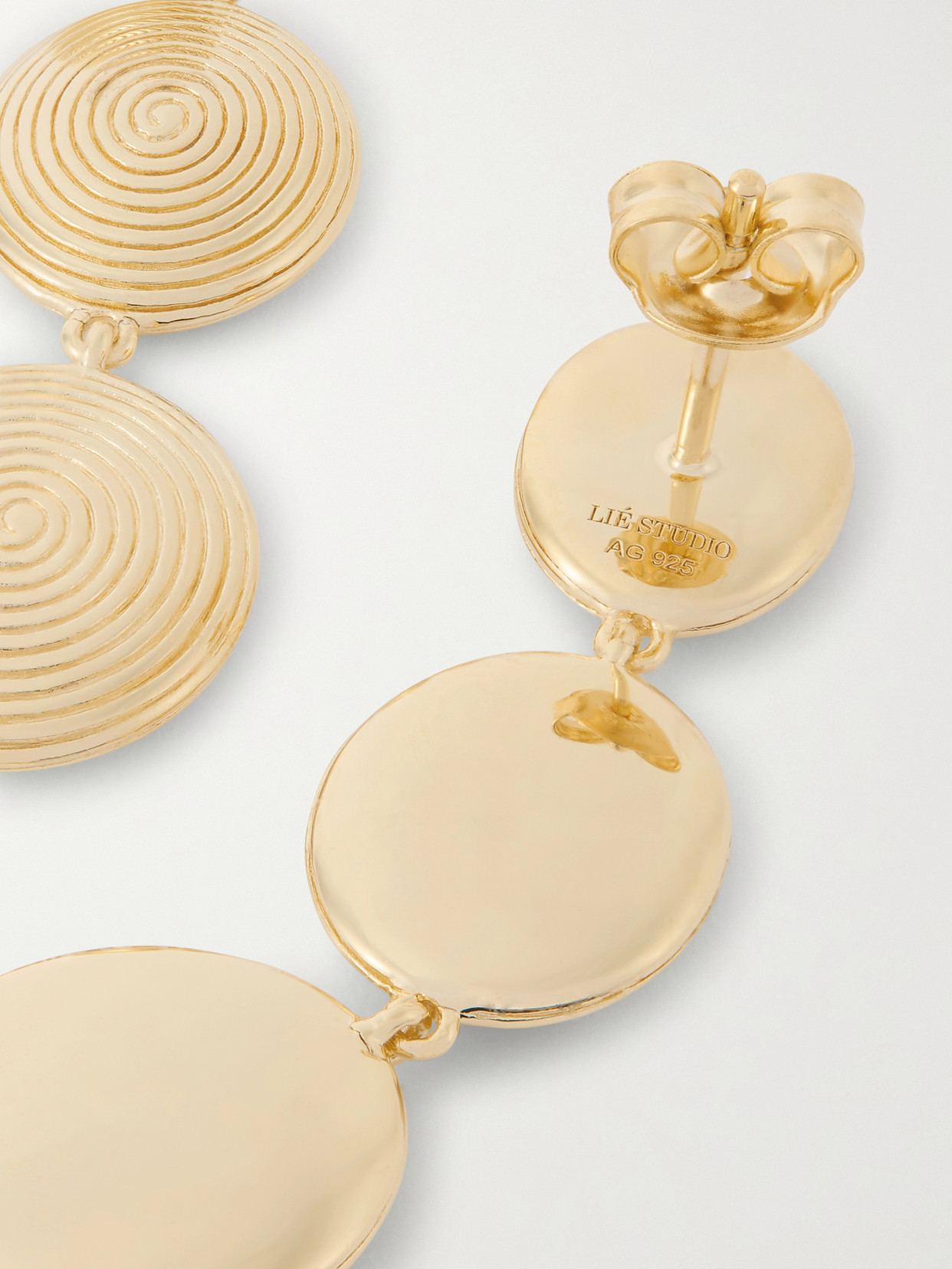 Lie Studio The Ruby Gold-plated Silver Earrings In Gold