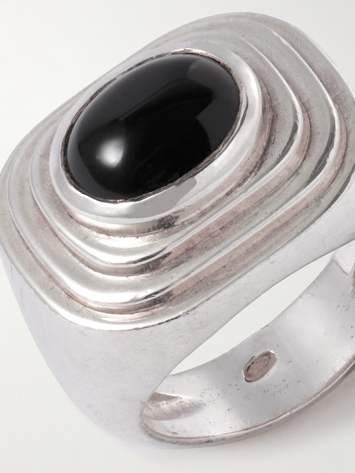 Le Sundial The Deco Silver Onyx Ring In Silver