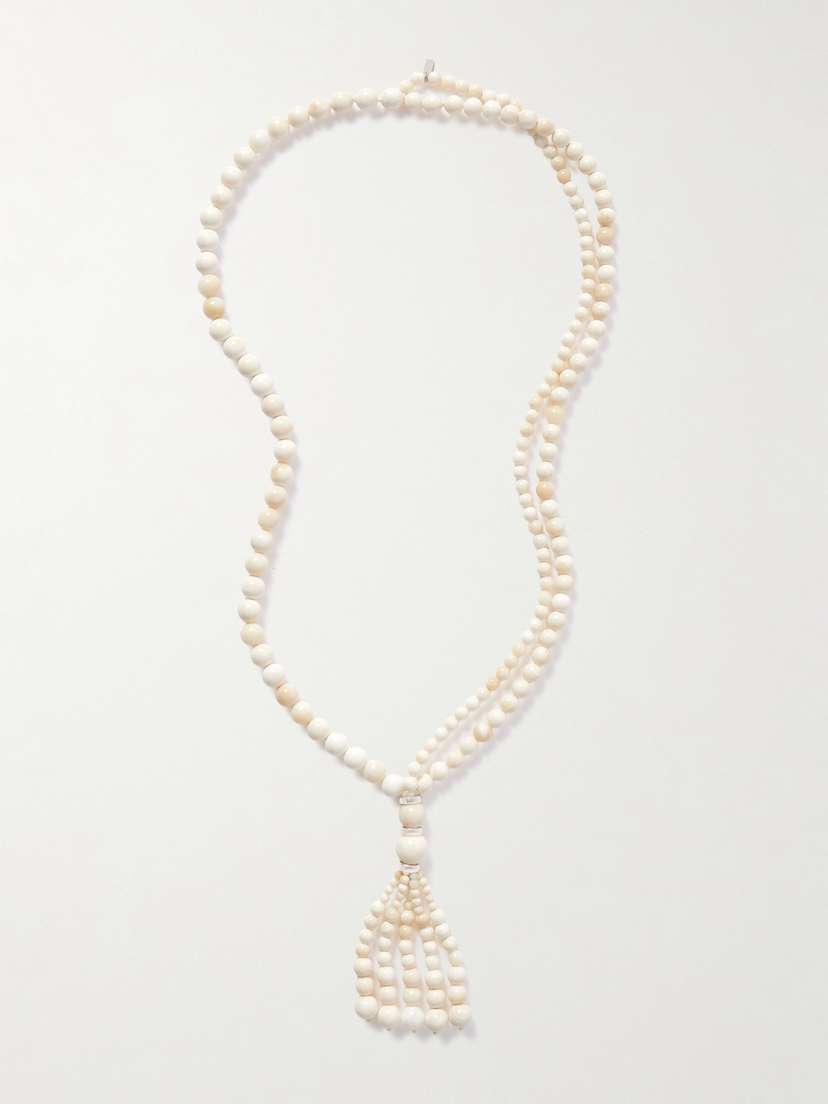 Le Sundial Venice Opera Tasseled Silver Stone Necklace