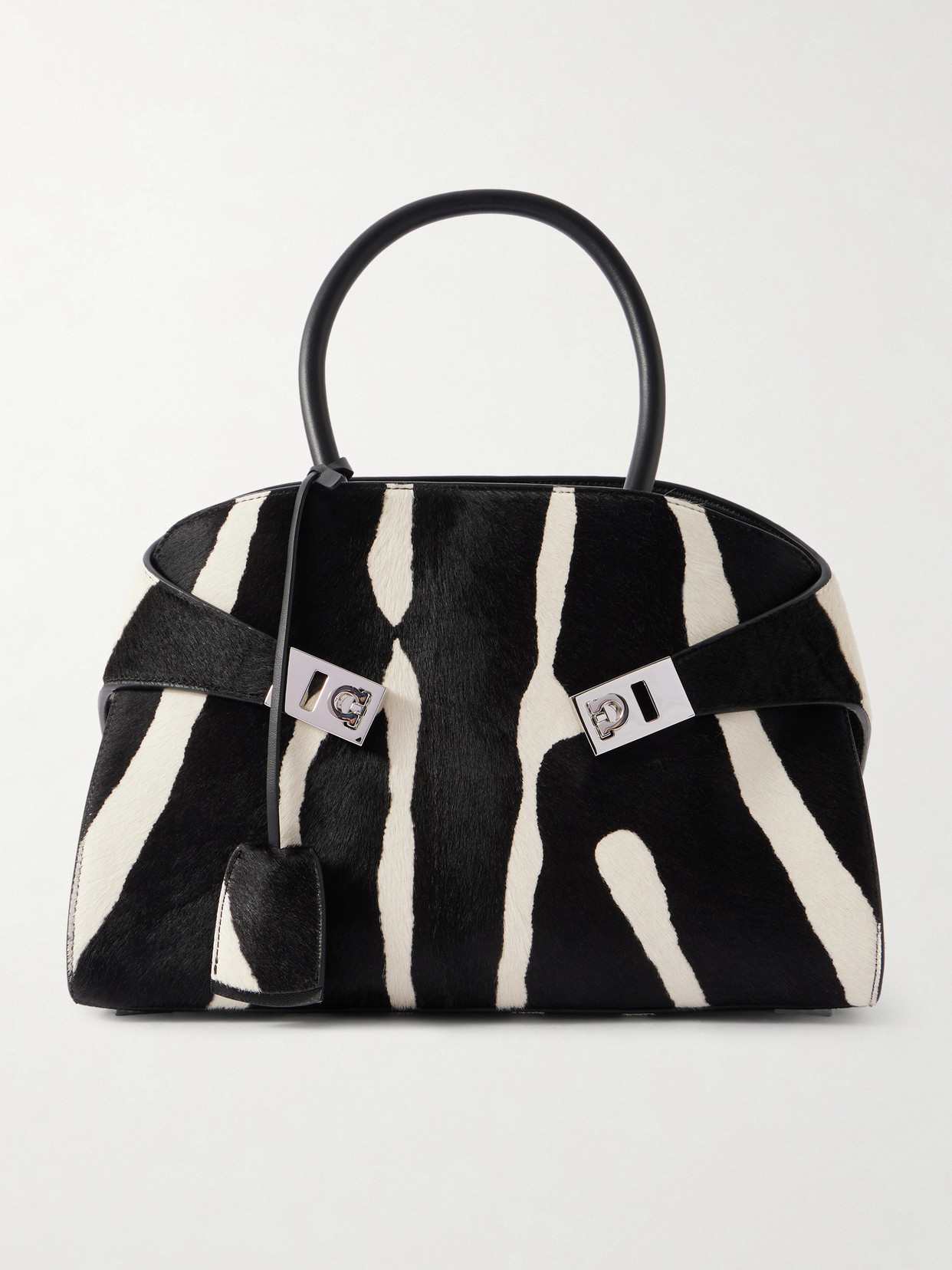 Ferragamo - Hug Small Zebra-print Calf Hair Tote - Zebra print