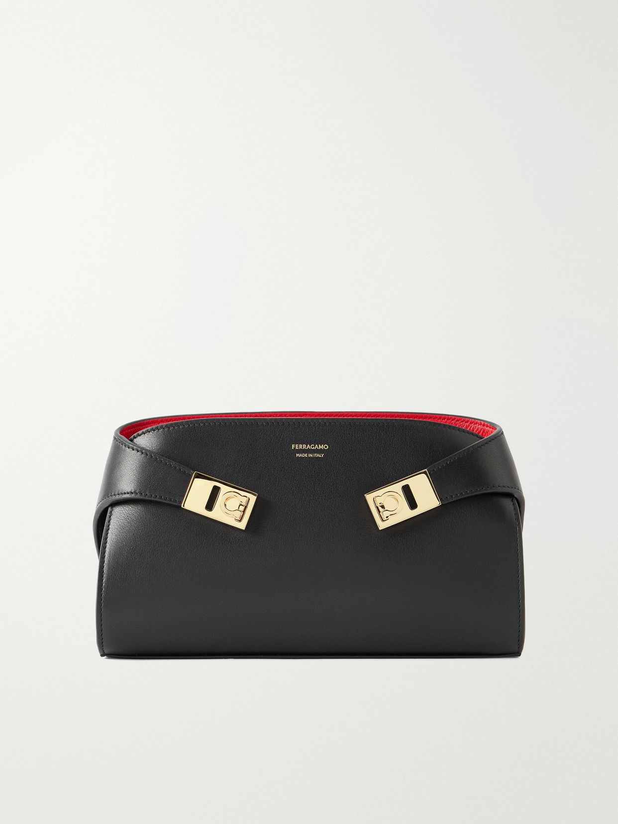 Hug embellished textured-leather shoulder bag