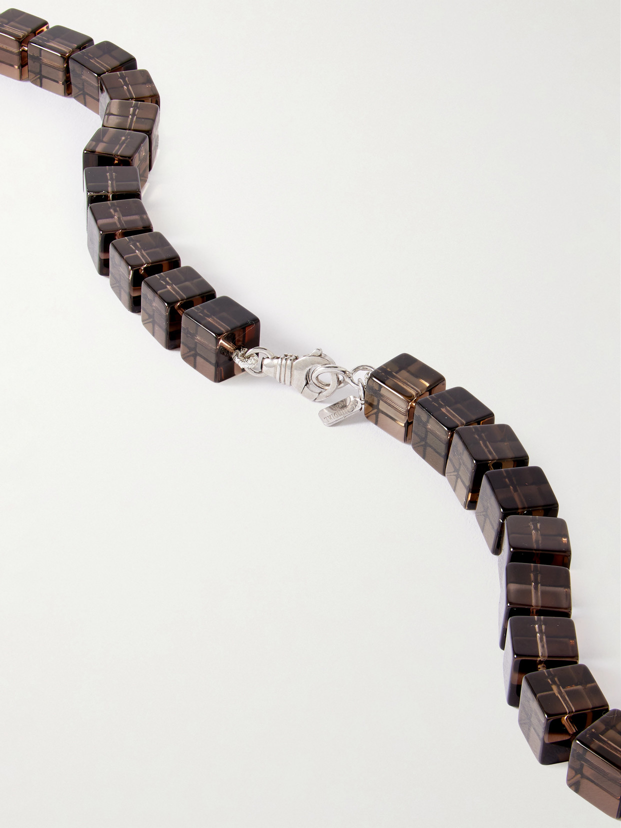 Le Sundial Tina Silver Smoky Quartz Necklace In Gray