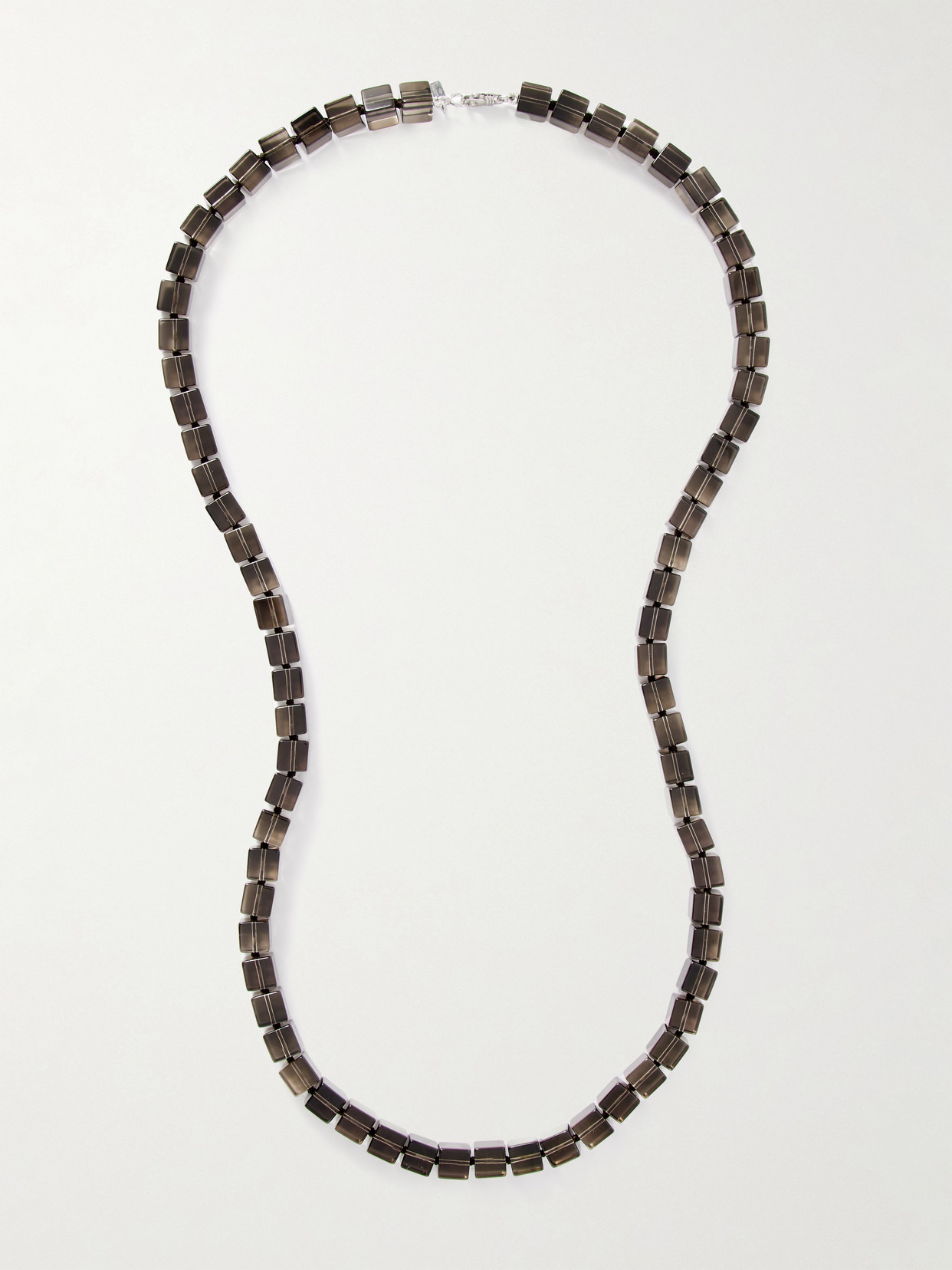 Le Sundial Tina Silver Smoky Quartz Necklace In Gray