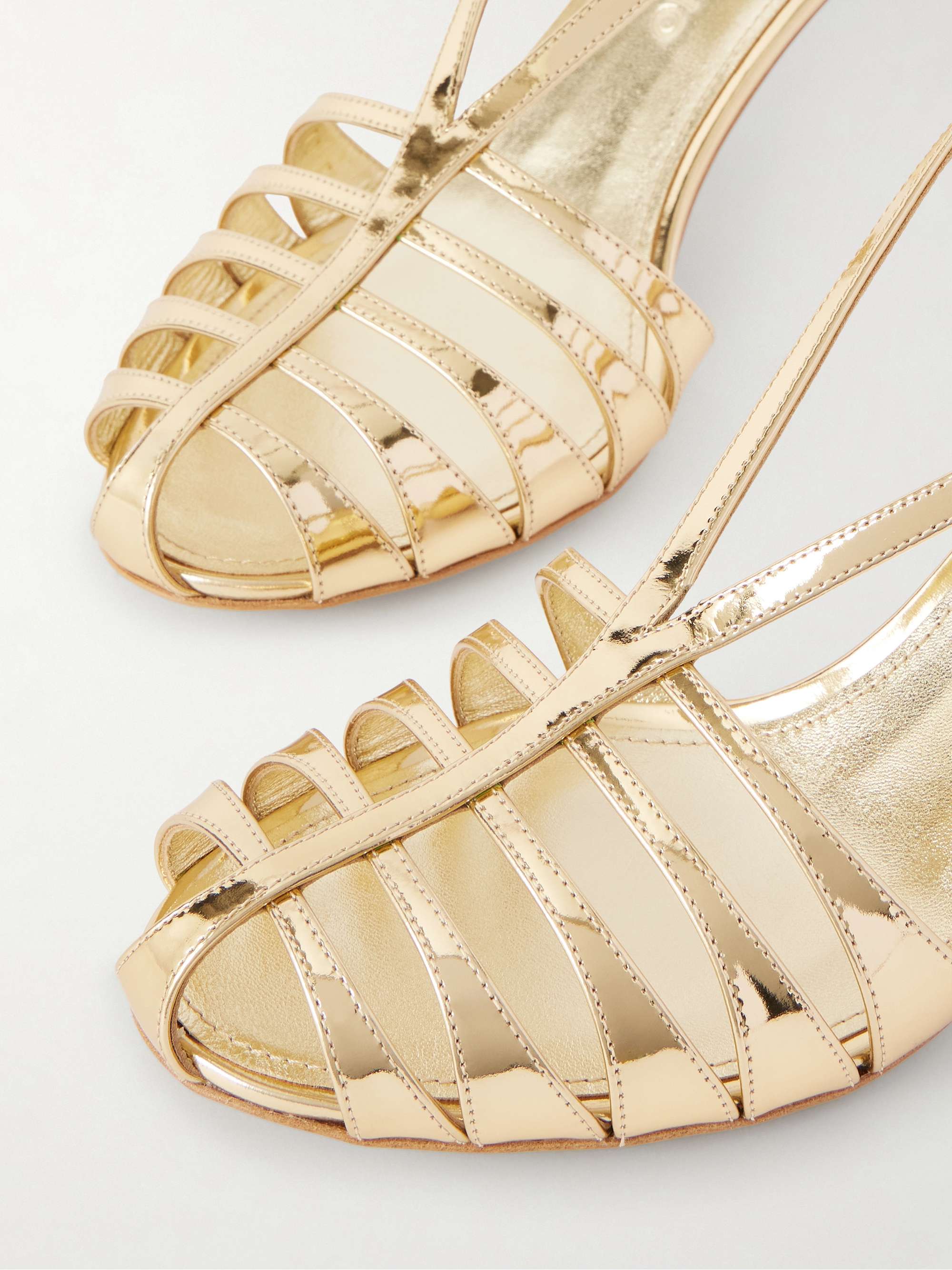 FERRAGAMO Lilie metallic-leather sandals | NET-A-PORTER