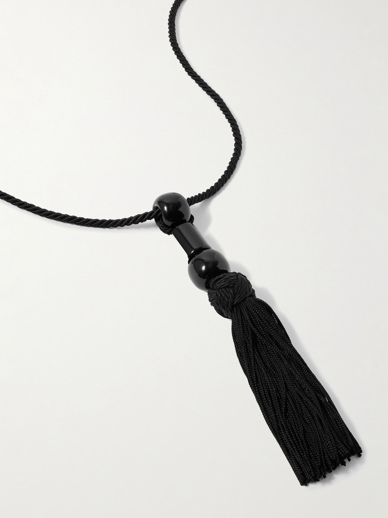 Le Sundial Trinity Onyx Tassel Necklace In Black