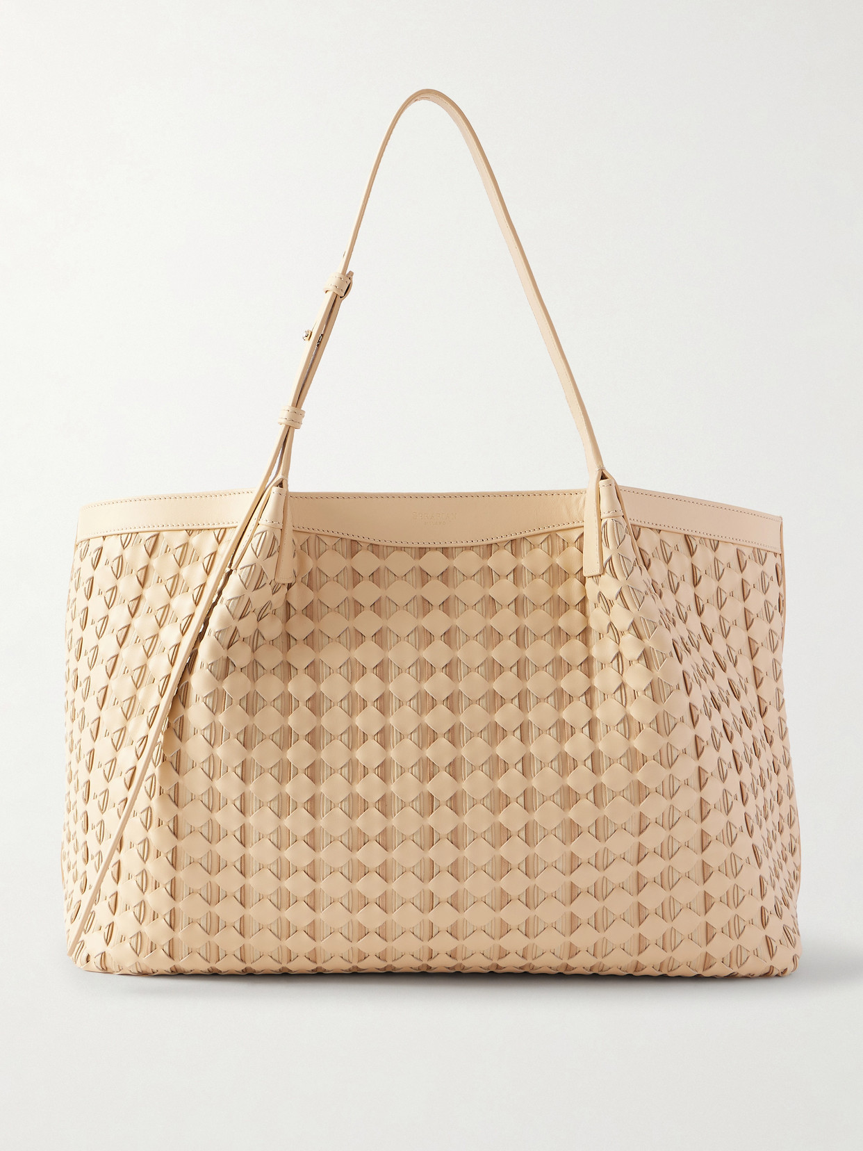 Serapian Secret Large Woven Leather Tote In Neutral